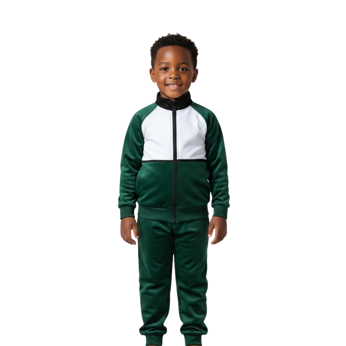 Cozy Cubs Preschool Tracksuit Set - Green & white