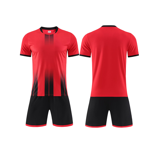 Red & Black Soccer Kit – Football Jersey & Shorts Set - Image 2