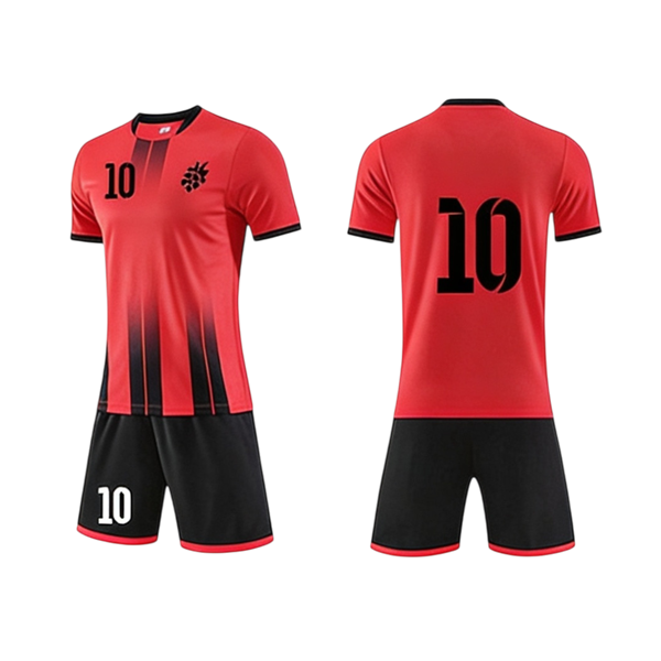 Red & Black Soccer Kit – Football Jersey & Shorts Set - Image 5