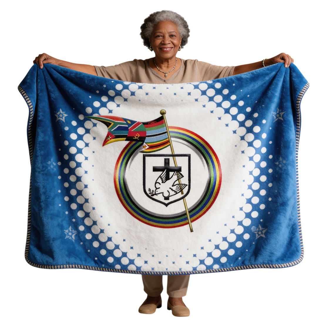 UCCSA Church White and Blue Blanket