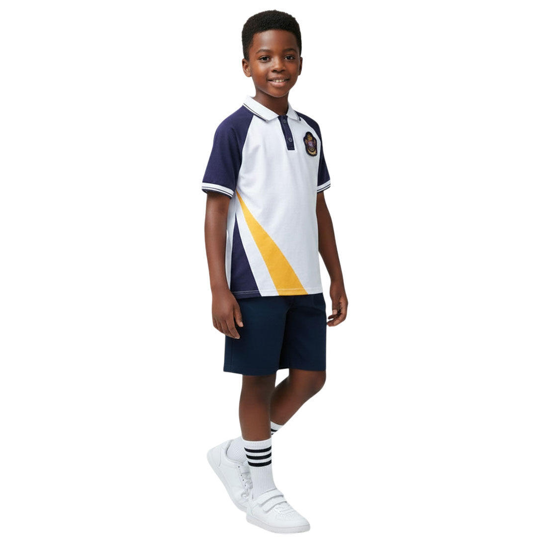 Navy Gold and White School Sports Uniform