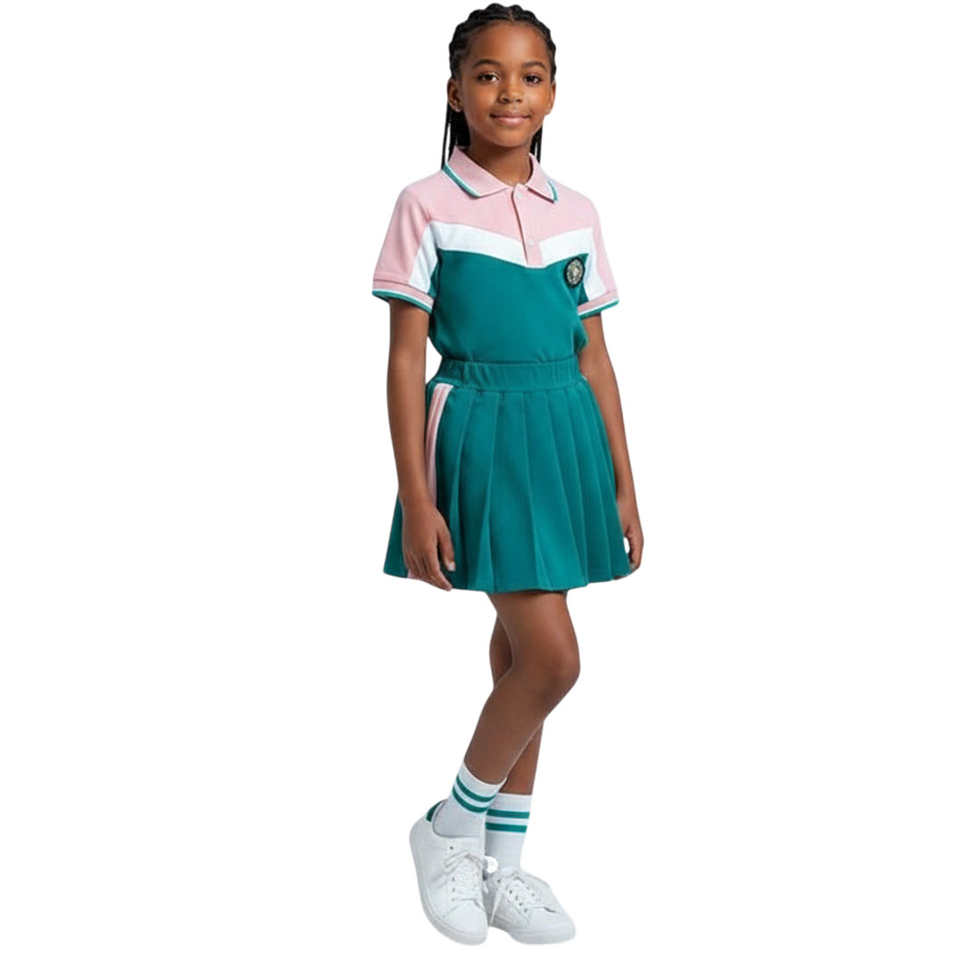 Girls Turquoise School Uniform Dress