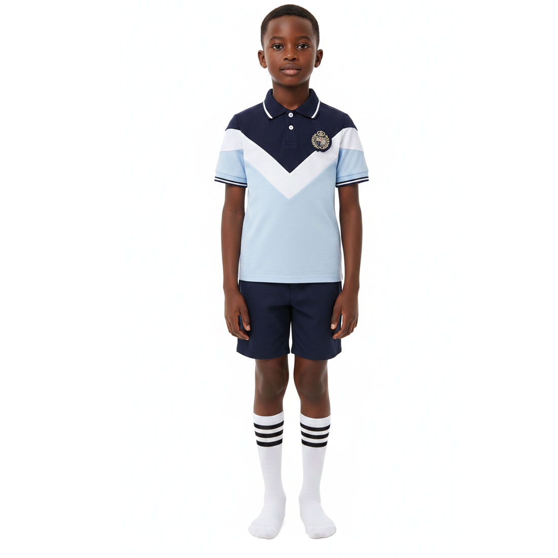 Navy and White School Sports Uniform Set